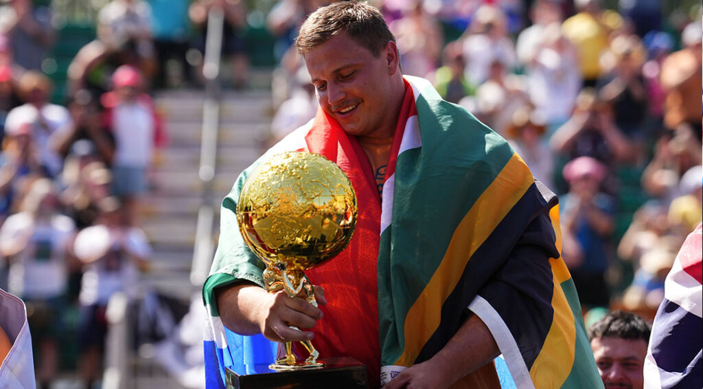 Rayno Nel Appears Again At a Existence-Converting Yr as International's Most powerful Guy 2025 worlds strongest man champion rayno nel admiring the worlds strongest man trophy at the victory.jpeg