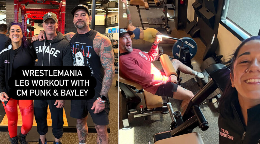 cm punk and bayley wrestlemania leg workout.jpg