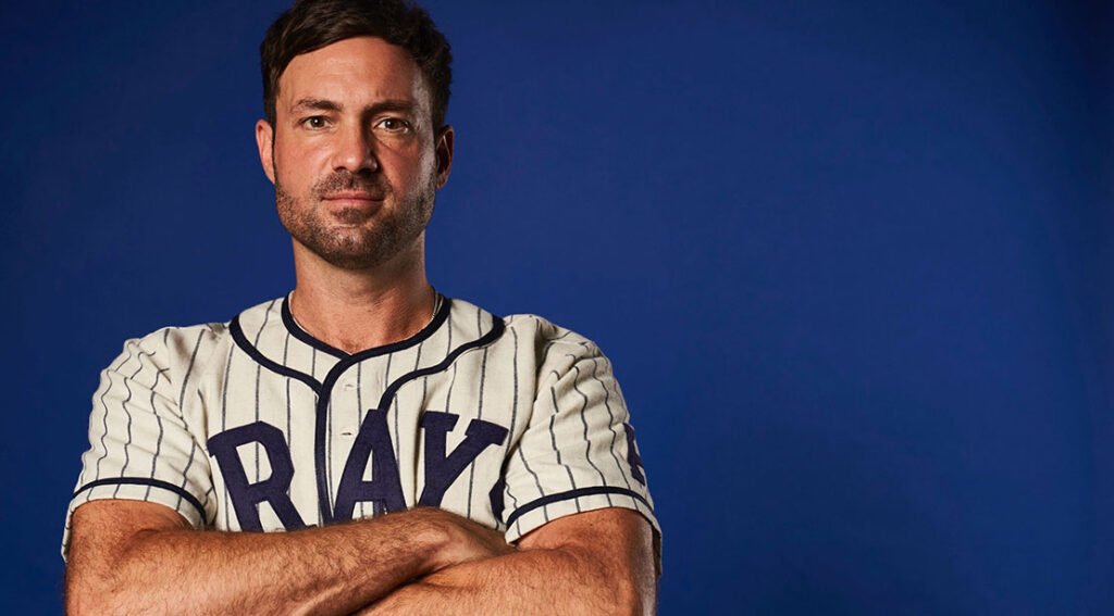 Jeff Dye on Sobriety, Connection, and Readability comedian jeff dye wearing a rays baseball jersey.jpg