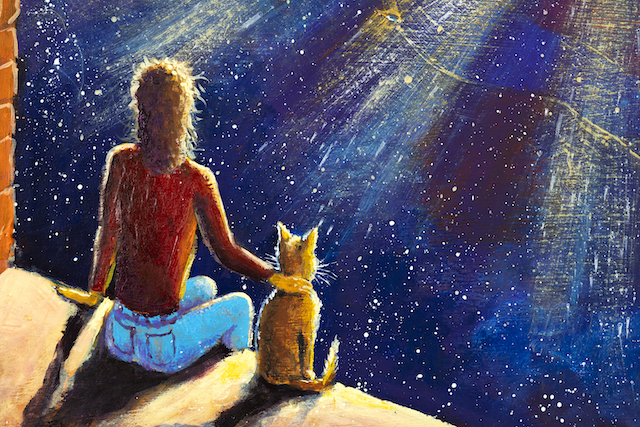 Woman And Her Cat
