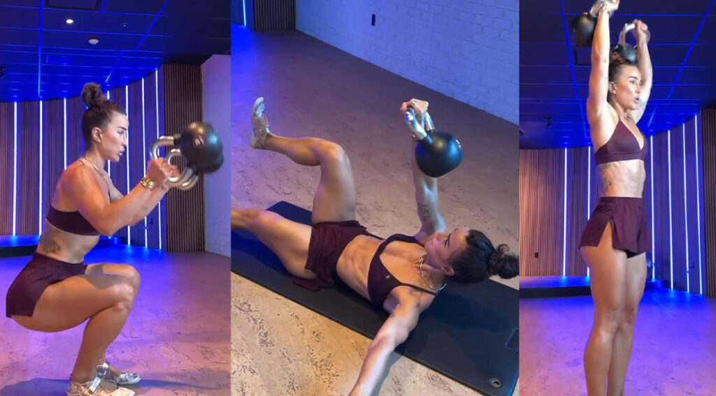 celebrity trainer to kim kardashian senada greca performing a kettlebell workout complex to build an.jpeg