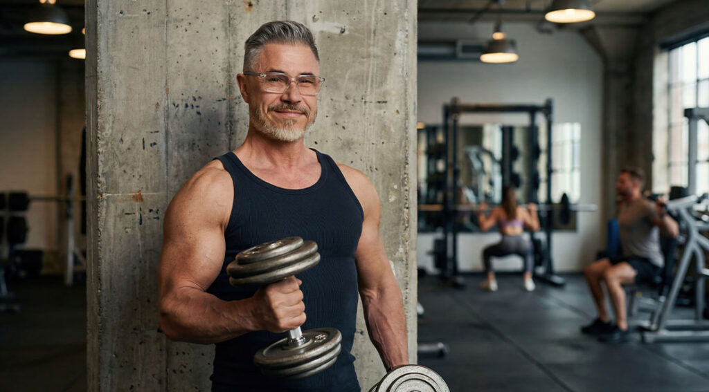 muscular middle aged man improving his life longevity with strength exercises.jpg