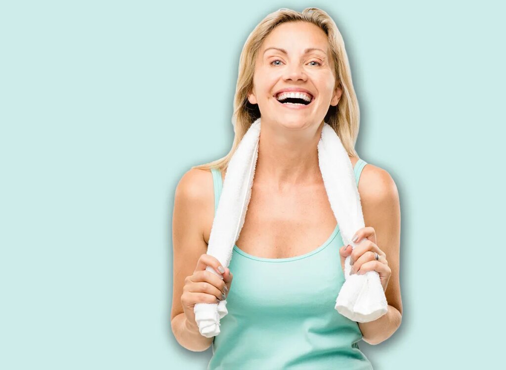 4 Status Workout routines After 55 To Rebuild Muscle Tone happy middle age woman with a towel 123302455.jpg