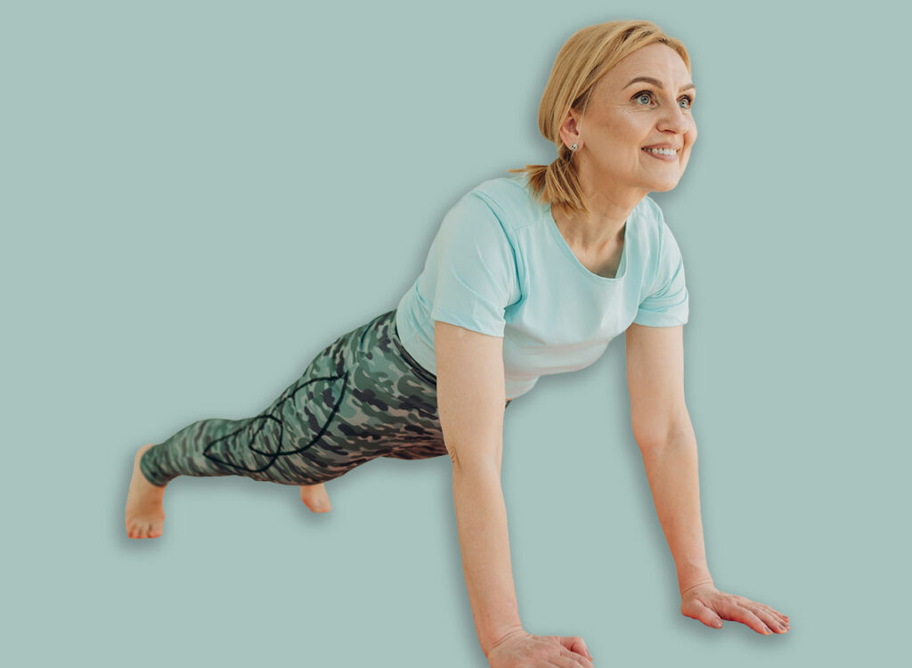 5 Day-to-day Workouts That Flatten Muffin Best After 55 mature woman plank exercise 2166342401.jpg